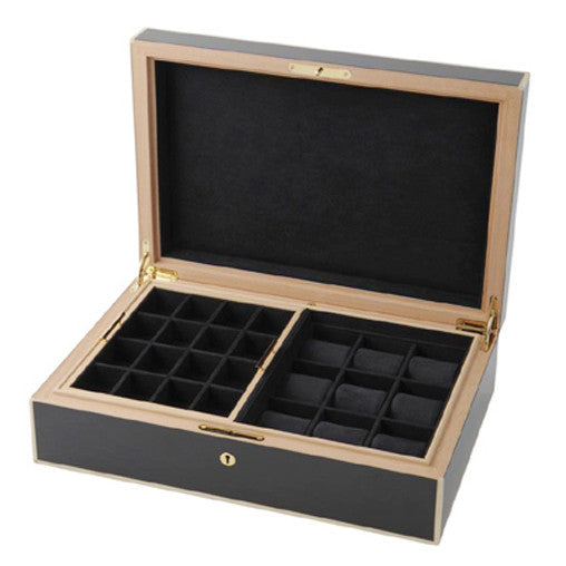 Watchcase for 9 watches and 32 cuff links