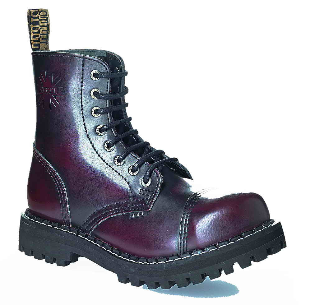 burgundy steel toe boots