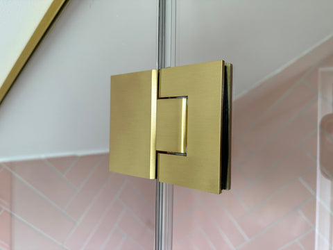 Brushed brass glass hinge for glass door