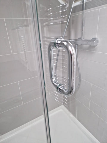 Chrome 6" back to back pull handle for shower doors