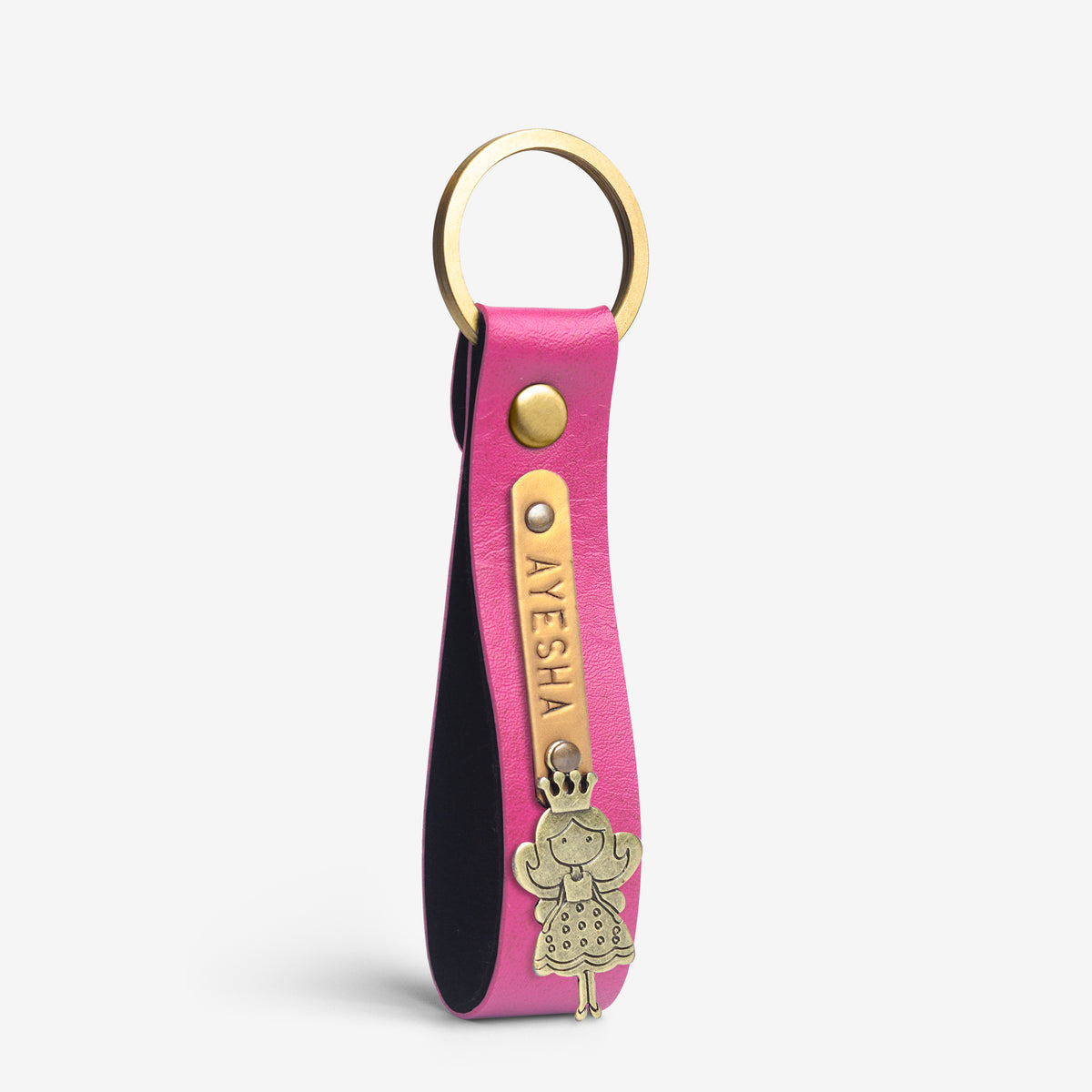 Black Multicolor Monogram Leather Keychain