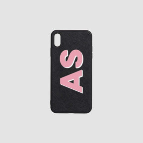 The Messy Corner Phone Cover Shadow Text Personalised iPhone case- Black