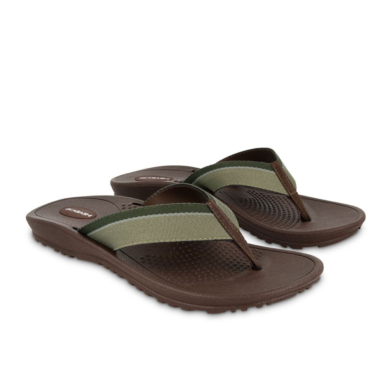 old khaki men's flip flops