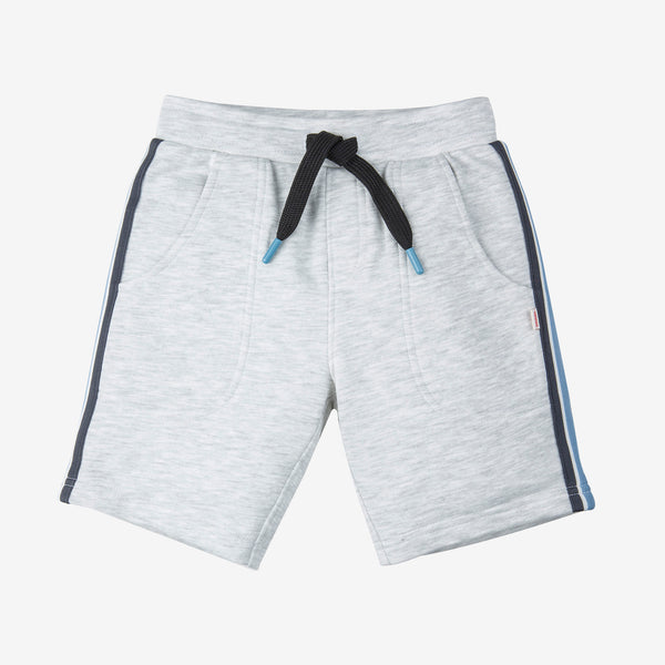 Baby Boy side stripe grey molleton shorts