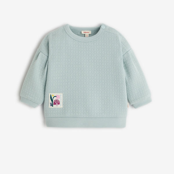 Newborn girls' blue sweatshirt