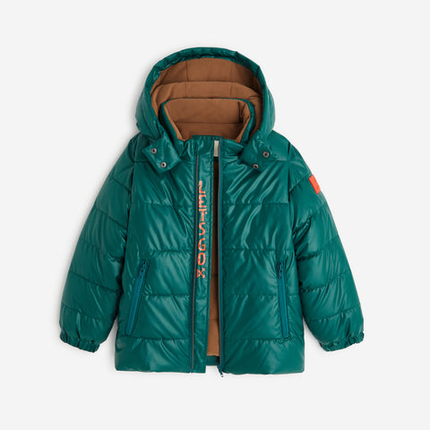 Boys' green puffer coat