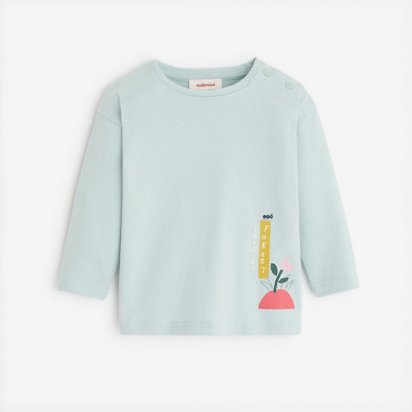 Baby girls' blue T-shirt