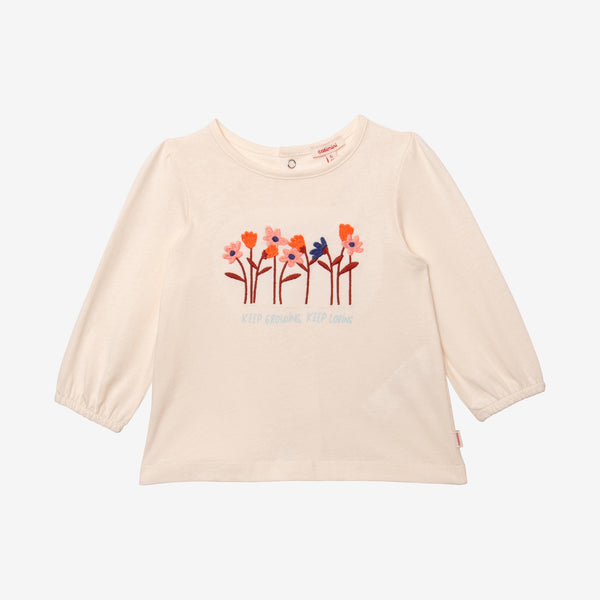 Newborn girls' off white T-shirt