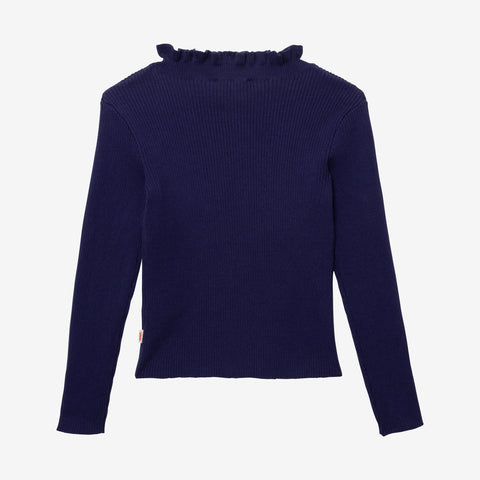 Girls' navy blue knitted sweater