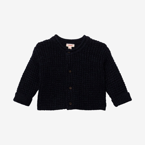 Newborn navy blue knit cardigan