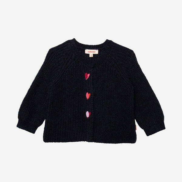 Baby girls' navy blue cardigan