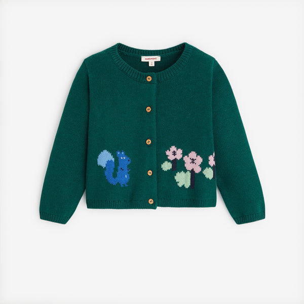 Baby girls' green cardigan