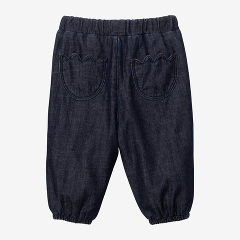 Newborn girls' dark blue pants