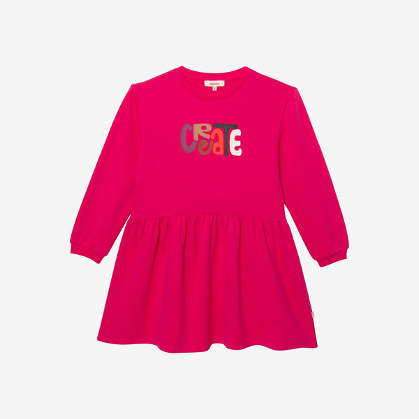 Girls' hot pink long sleeve dress