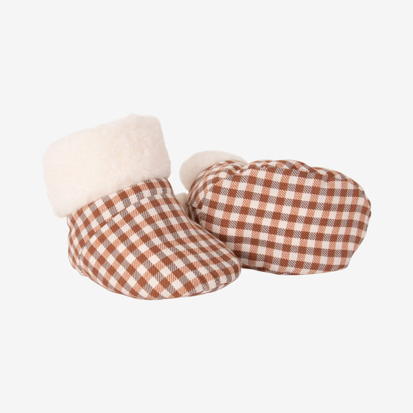 Newborn off white reversible booties