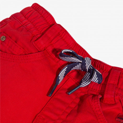 Baby red stretch twill trousers