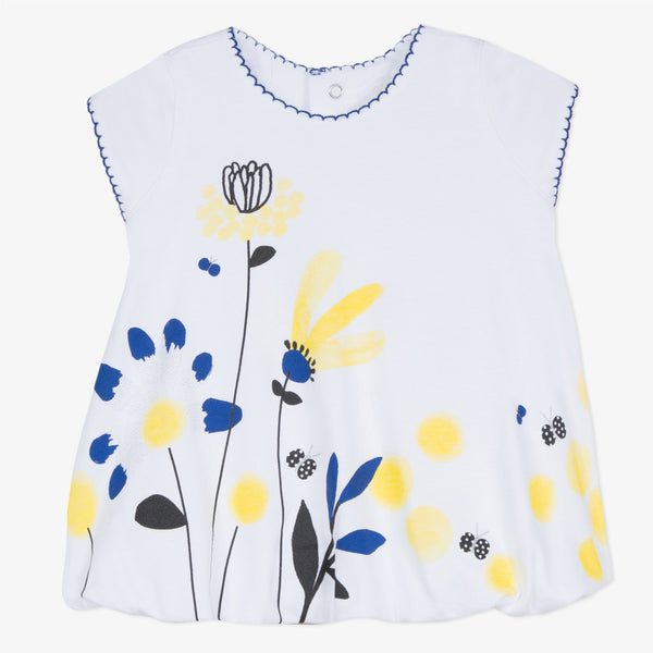 Newborn jersey bubble dress with mimosa print