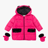 Baby girl fuchsia pink hooded puffer jacket