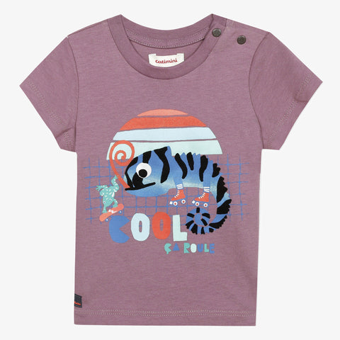 Baby boy purple short sleeve graphic T-shirt