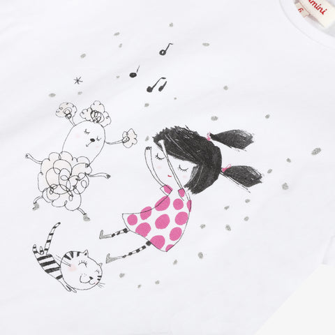 Baby girl dancing short sleeve T-shirt