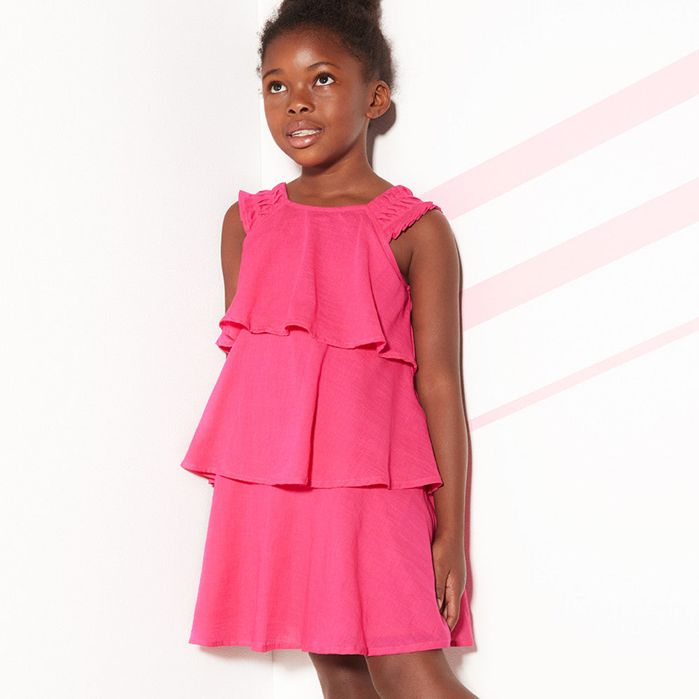 girls pink ruffle dress