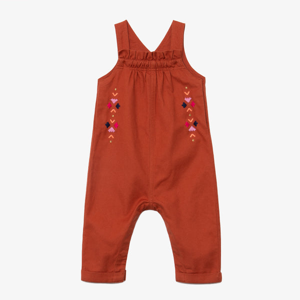 Baby girl embroidered overalls