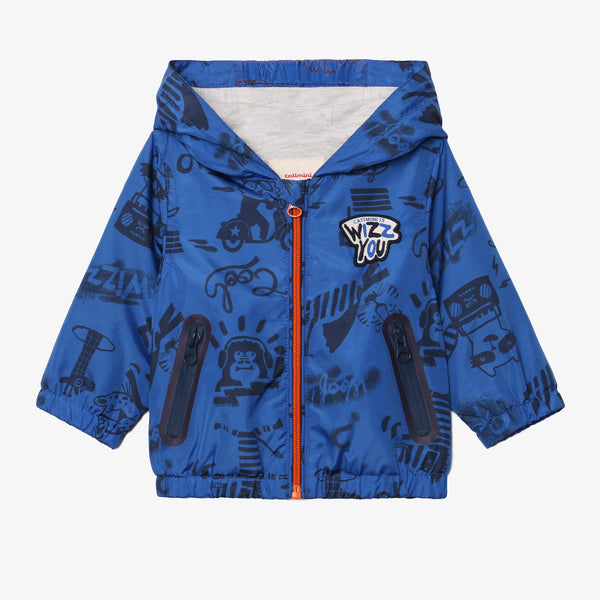 Baby boy printed blue windbreaker