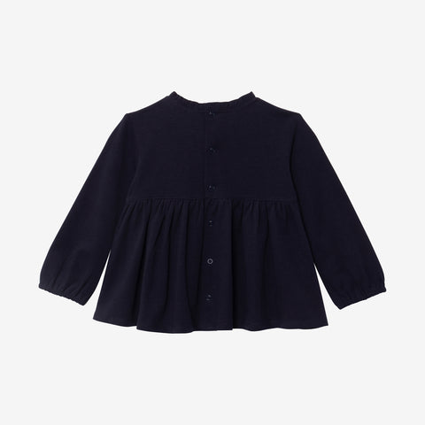 Baby girl navy long sleeve T-shirt