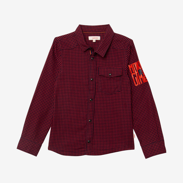 Boy long sleeve red check shirt