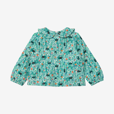 Baby girl floral green blouse