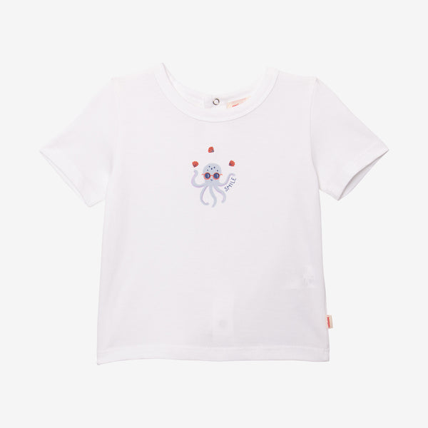 Newborn boys' white T-shirt