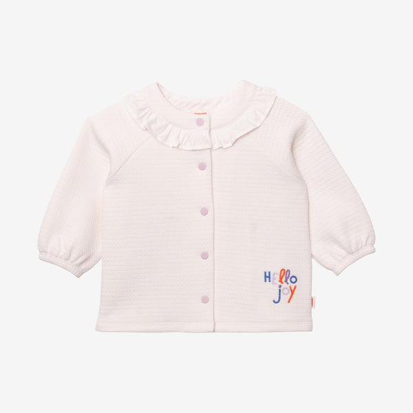 Newborn girl's ecru embroidered cardigan