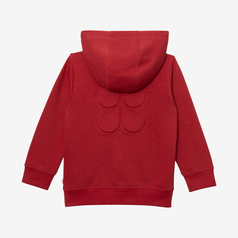 Boys' clay-colored zipped hoodie