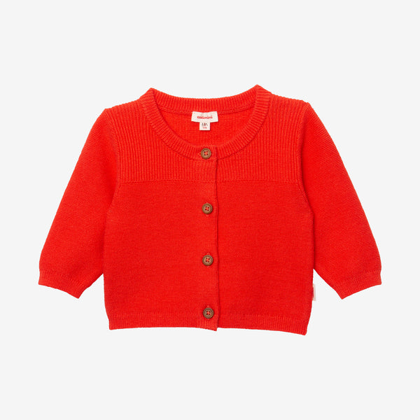 Newborn orange knitted cardigan