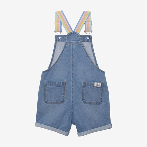 Girls' denim overall shorts