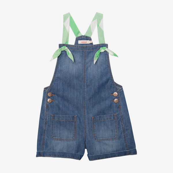 Girls' denim overall shorts