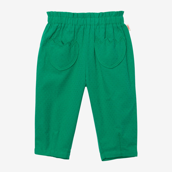 Baby girls' green jacquard pants