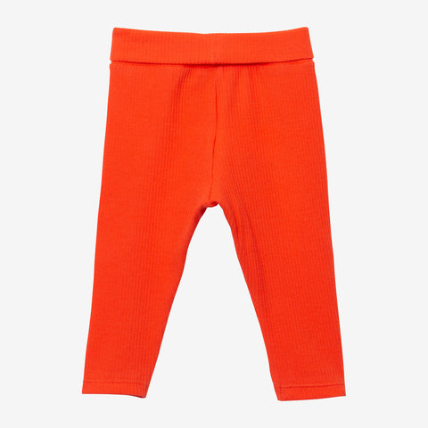 Newborn ribbed orange leggings