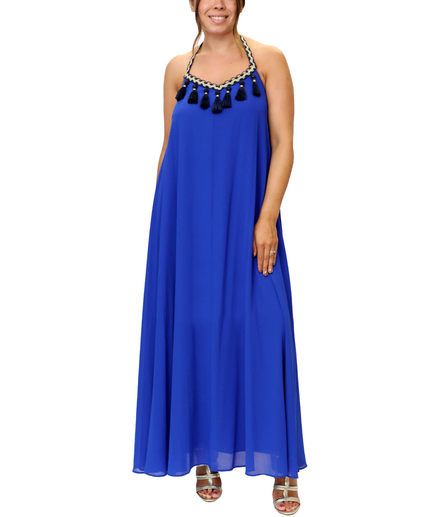 maxi dress with tassels