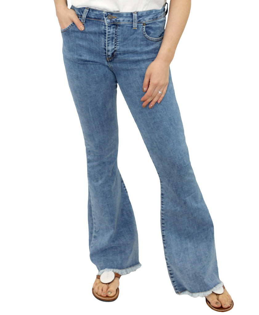 womens frayed bottom jeans