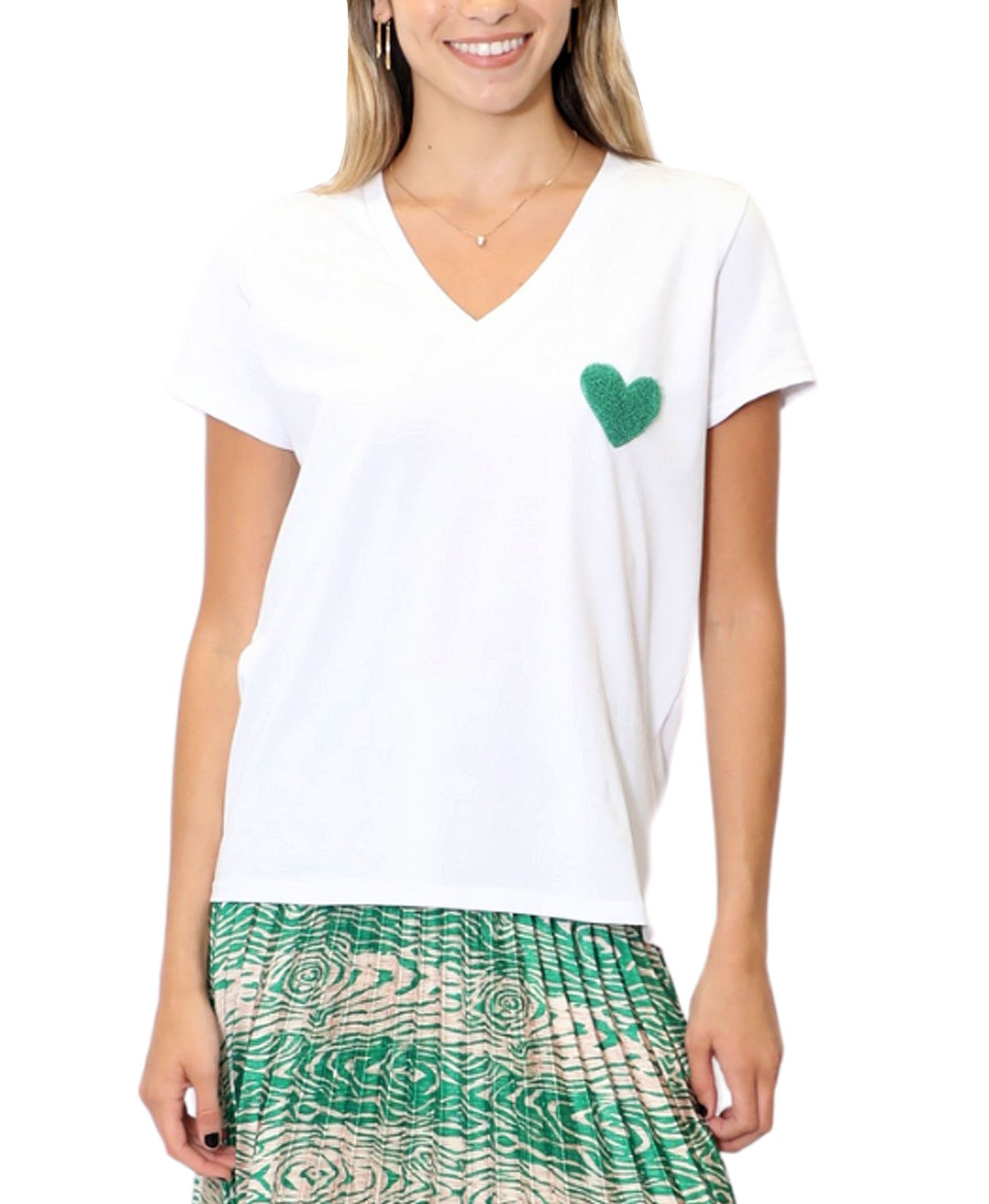 Solid Top w/ Embellished Heart