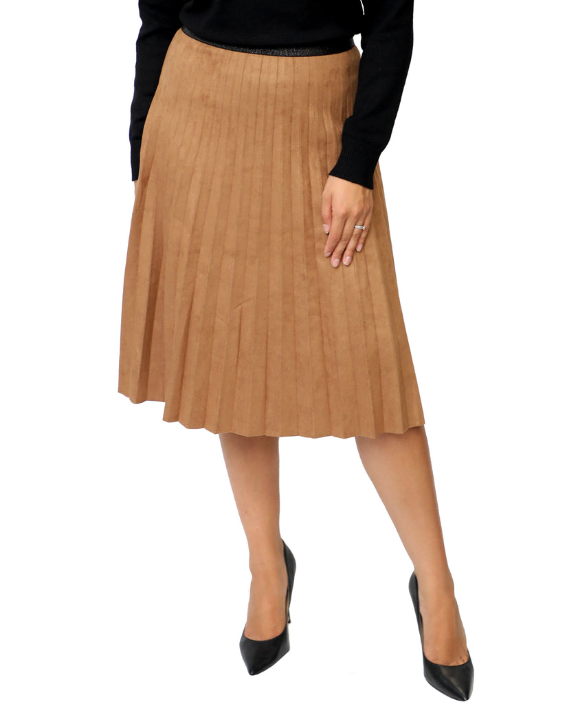 suede pleated skirt