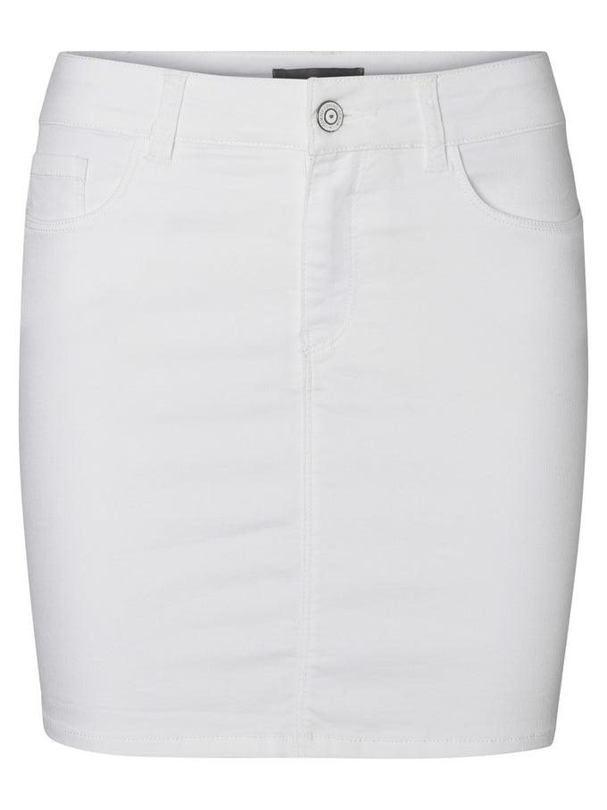 short white denim skirt