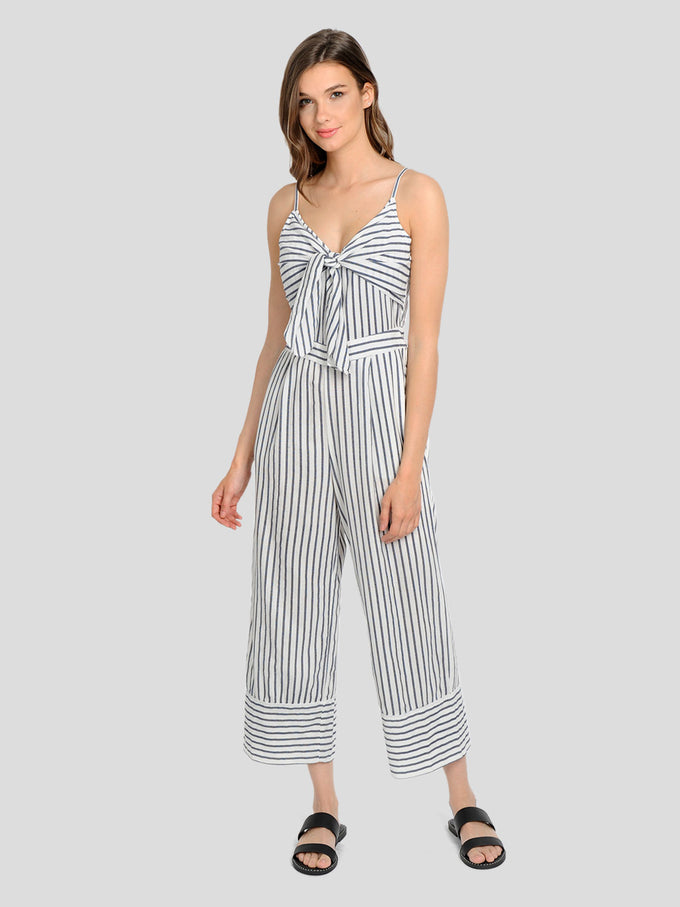 white striped jumpsuit