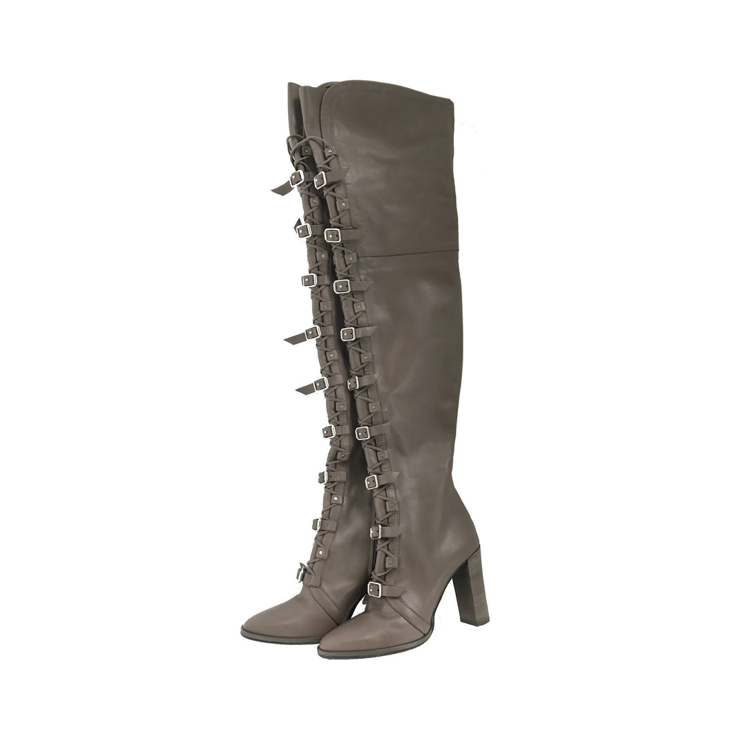 Maloy Leather Over-the-Knee Boots 