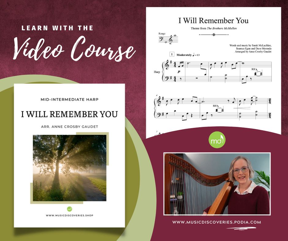 I Will Remember You, harp arrangement and video course