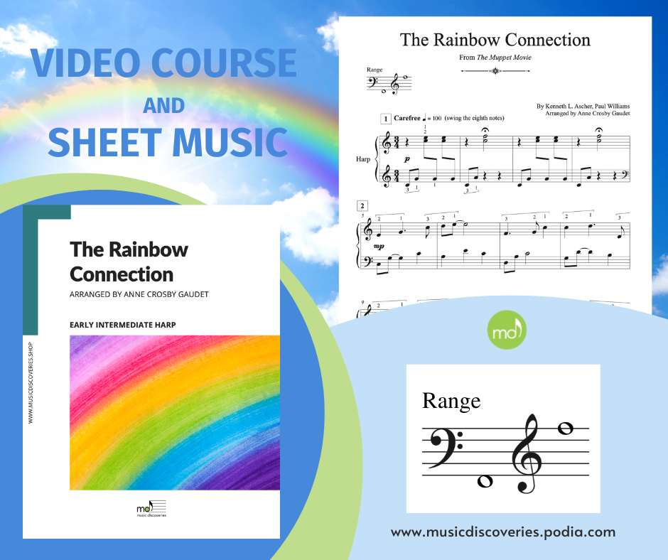 The Rainbow Connection, harp sheet music and course