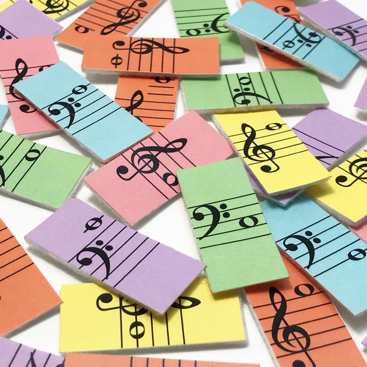 mini tiny piano key flash cards