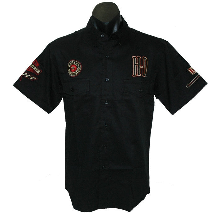 Harley-Davidson® Retro Pitt Crew dress shirt, twin button pockets