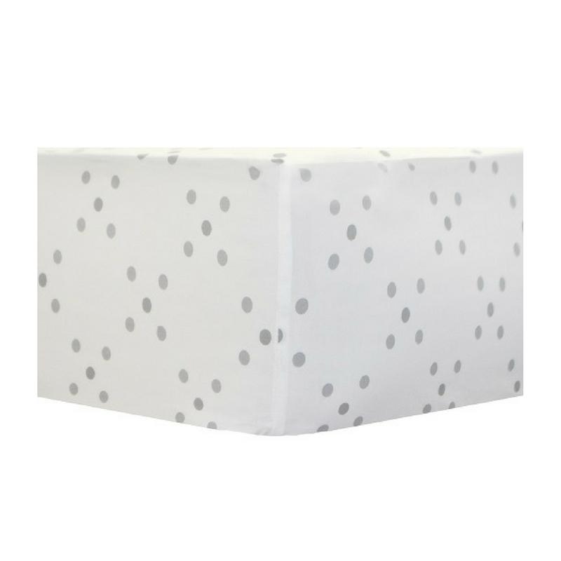 Gray Polka Dots Crib Sheet Kindersuite